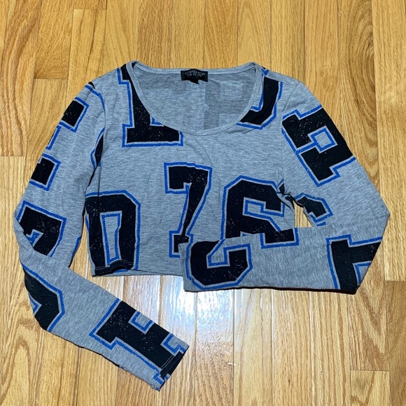Topshop Long Sleeve Crop Top - Picture 1 of 3